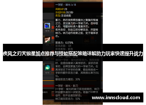 疾风之刃天狼星加点推荐与技能搭配策略详解助力玩家快速提升战力